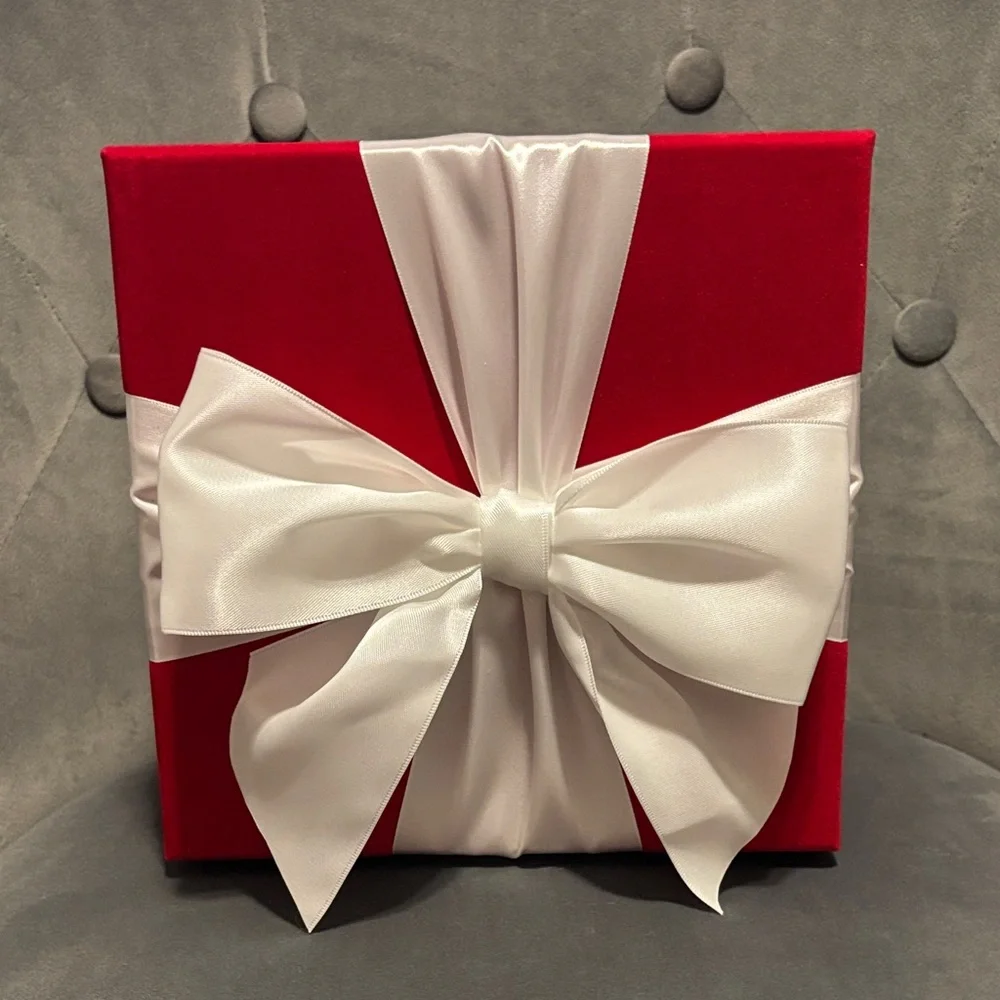 Red and White Gift Box with Bow